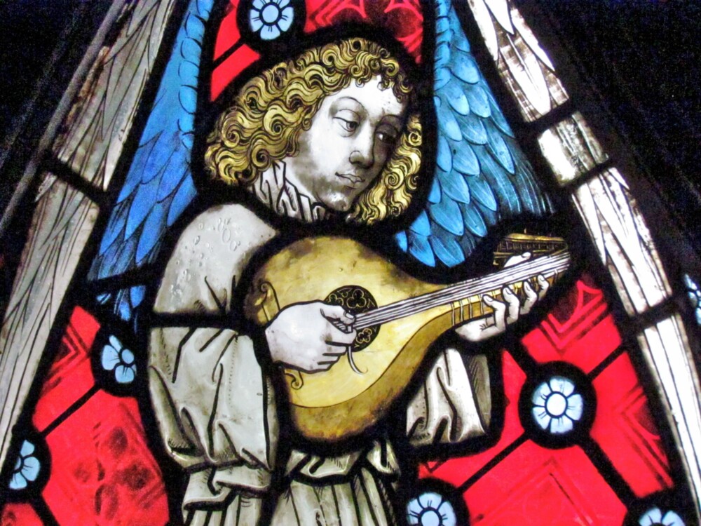 Fenster Engel mit Laute